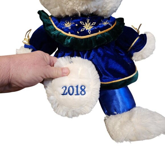 Dan Dee Snowflake Teddy Bear 2018 Collectors Choice Plush Blue Dress 16" - Picture 2 of 5